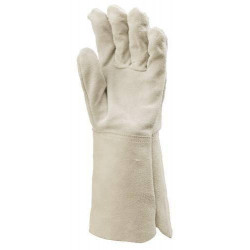 Lot 12 paires de gants tout croûte vachette manchette 15 cm, protège artère