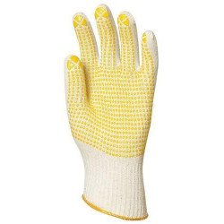 Lot 10 paires de gants tricoté avec picots jaunes sur 1 face