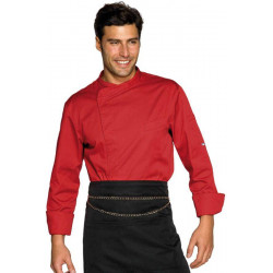 Veste de cuisine homme manches longues BILBAO Rouge