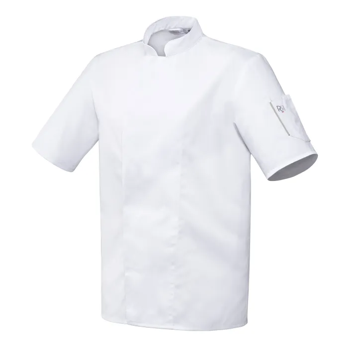 Veste de cuisinier mixte couleur NERO manches courtes ROBUR Blanc