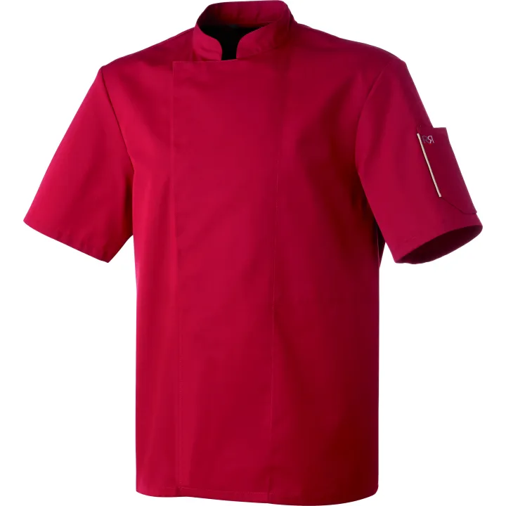 Veste de cuisinier mixte couleur NERO manches courtes ROBUR Bordeaux