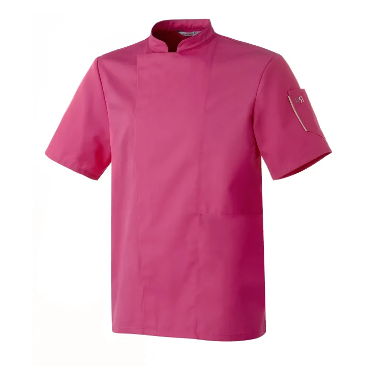 Veste de cuisinier mixte couleur NERO manches courtes ROBUR Fuchsia