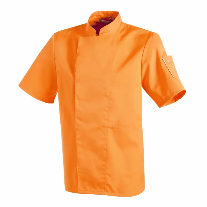 Veste de cuisinier mixte couleur NERO manches courtes ROBUR Melon