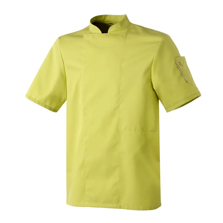 Veste de cuisinier mixte couleur NERO manches courtes ROBUR Pistache