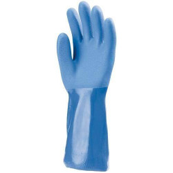 Lot 10 paires de gants PVC bleu, 35 cm