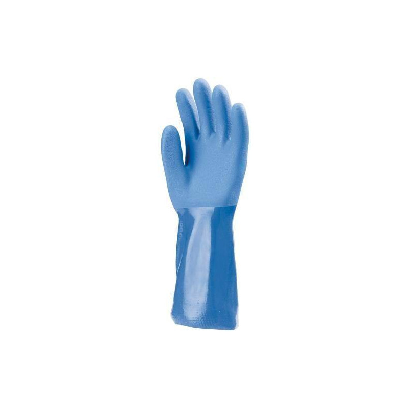 Lot 10 paires de gants PVC bleu, 35 cm