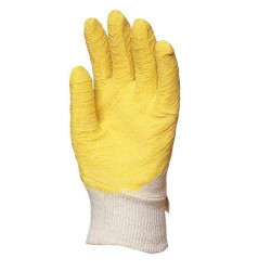 Lot 120 pièces gants latex crêpé jaune dos aéré