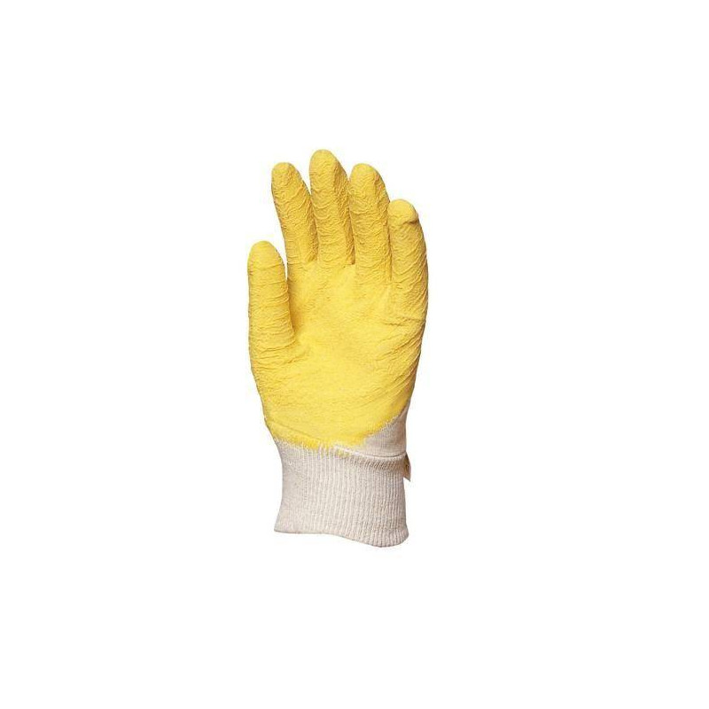 Lot 120 pièces gants latex crêpé jaune dos aéré