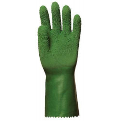 Lot 10 paires de gants latex crêpé vert standard 32 cm