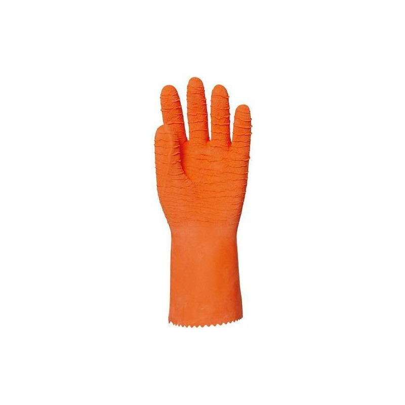 Lot 12 paires de gants latex crêpé orange 34 cm EUROTECHNIQUE