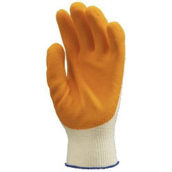 Lot 10 paires de gants GRIP jaune enduit latex orange