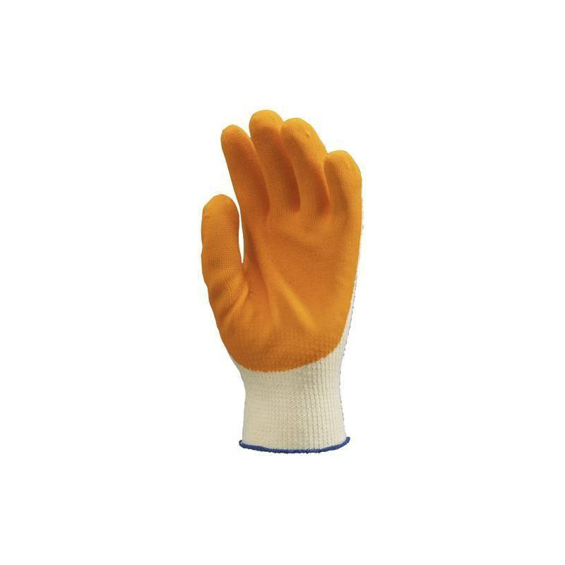 Lot 10 paires de gants GRIP jaune enduit latex orange