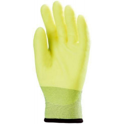 Lot 10 paires de gants déperlant paume end. PVC jaune fluo
