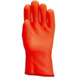 Gants tricot anti-froid EUROTECHNIQUE enduit latex orange fluo