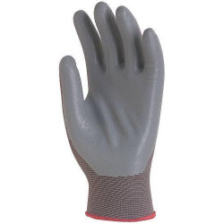 Lot 10 paires de gants polyamide gris, paume enduit mousse de Nitrile gris