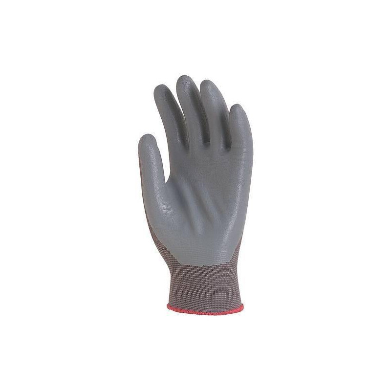 Lot 10 paires de gants polyamide gris, paume enduit mousse de Nitrile gris