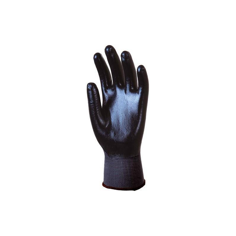 Lot 10 paires de gants polyam gris, enduit Nitrile noir dos aéré