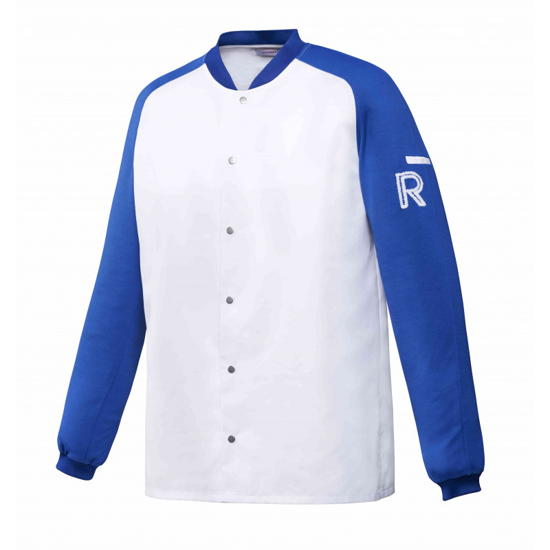 Veste de cuisine mixte manches longues TEDDY bleu face