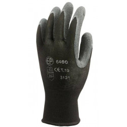 Lot 10 paires de gants nylon noir enduit latex noir