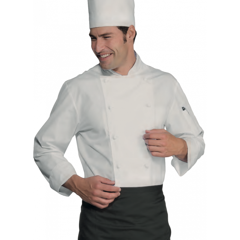 Veste de cuisine homme manches longues ROMA Blanc