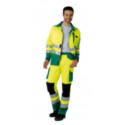 Pantalon de travail haute visibilité poches genoux ROADY jaune/vert