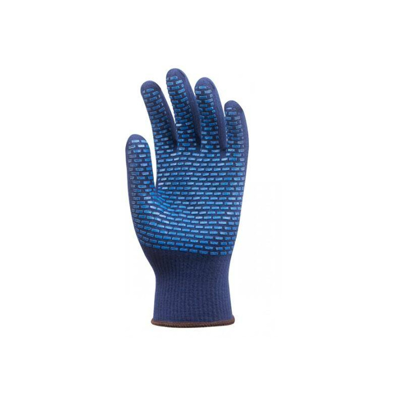 Lot 12 paires de gants Termostat anti-froid bleu picots PVC bleus