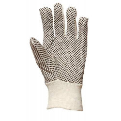 Lot 300 pièces gants toile coton, picots PVC noirs