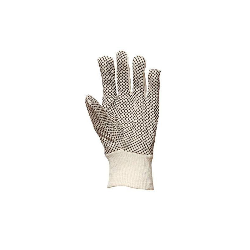 Lot 300 pièces gants toile coton, picots PVC noirs