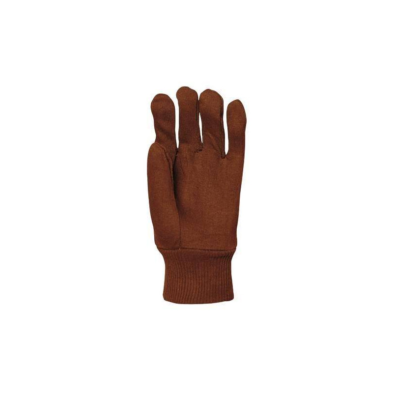 Lot 300 pièces gants coton cousu jersey gratté lourd marron