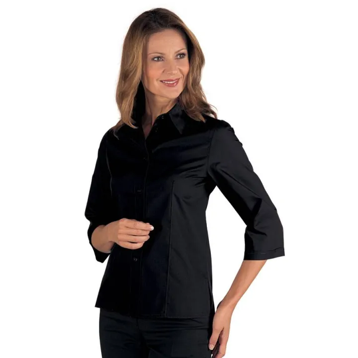 Chemise de service KYOTO manches 3/4 Noir