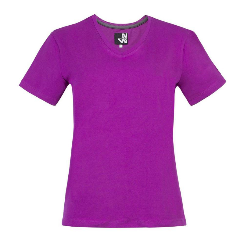 Tee shirt de travail femme ROMANE Fushia face