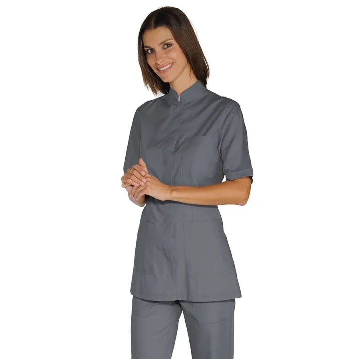 Tunique m&eacute;dicale femme manches courtes PORTOFINO Gris Anthracite