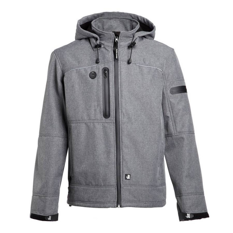 Veste de travail homme softshell FLORES Gris Chine Face