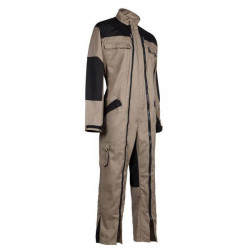 Combinaison de travail homme double zip SALVADOR Beige / Noir