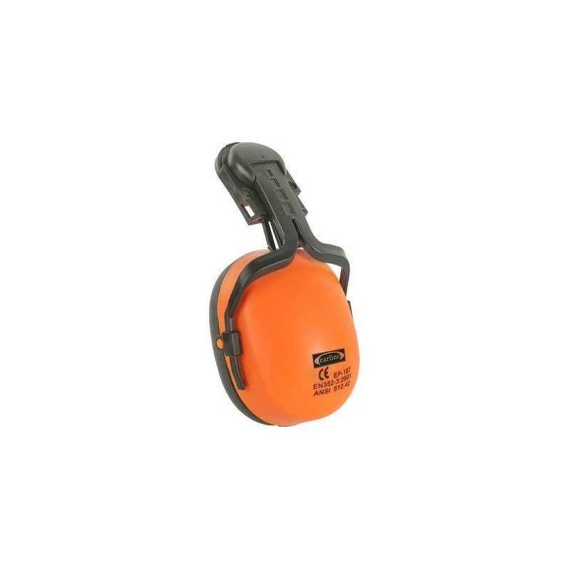 Lot 10 antibruit orange fluo + adaptateur casque de chantier