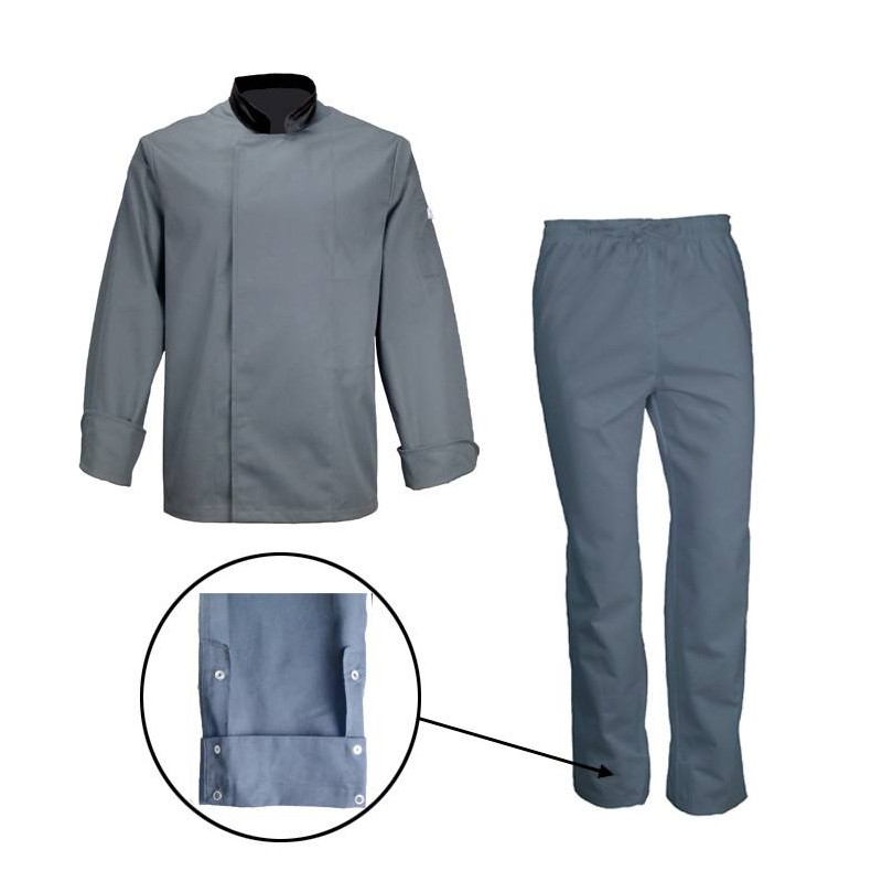 ENSEMBLE DE CUISINE VESTE MANCHES LONGUES / PANTALON BRIAN 