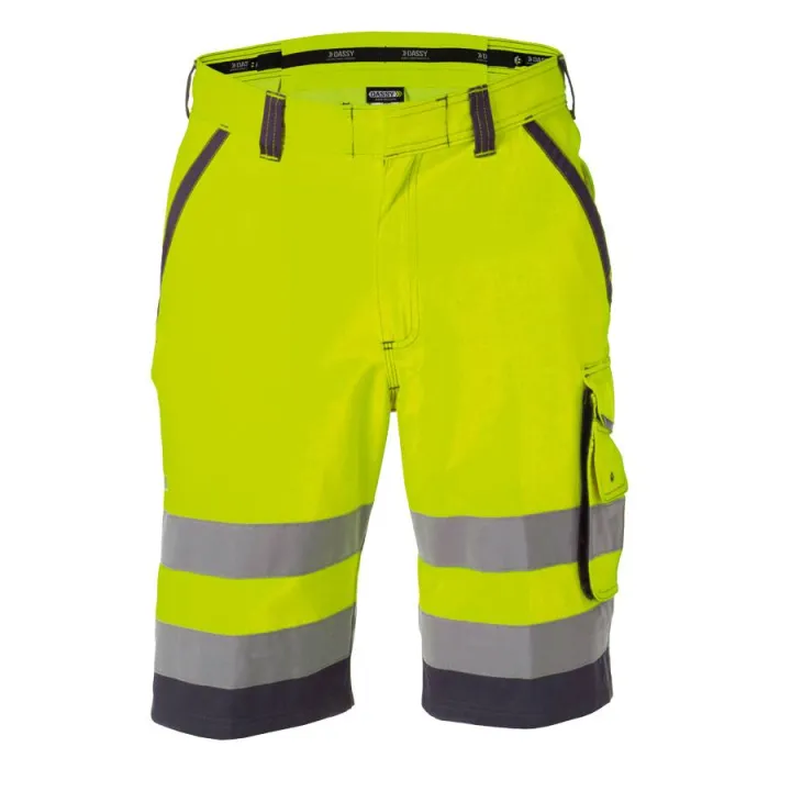 Bermuda de travail haute visibilit&eacute; LUCCA jaune gris