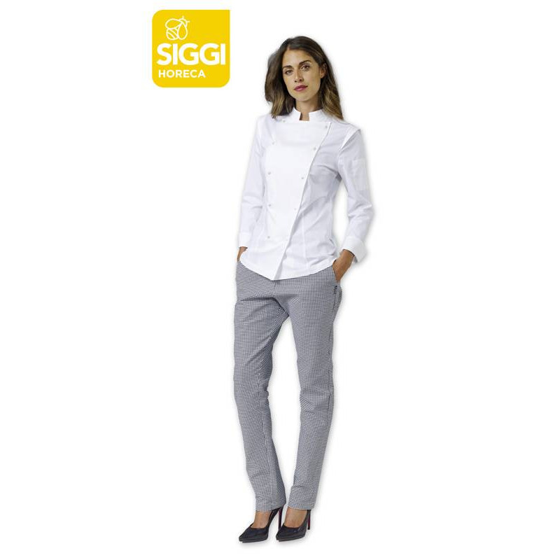 Veste de cuisine femme manches longues DALILA blanches