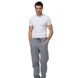 Pantalon de cuisine taille élastiquée JOSH pied de poule