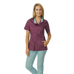 Tunique médicale femme à zip CHERRY bordeaux