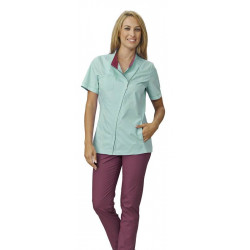 Tunique médicale femme à zip CHERRY verte