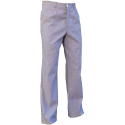 Pantalon de cuisine pied de poule à taille élastique DOM