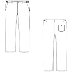 Pantalon de cuisine pied de poule à taille élastique DOM