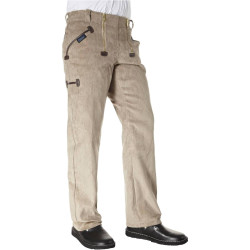 VELOURS COTELE Pantalon de charpentier largeot beige