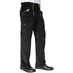 VELOURS COTELE Pantalon de charpentier largeot noir