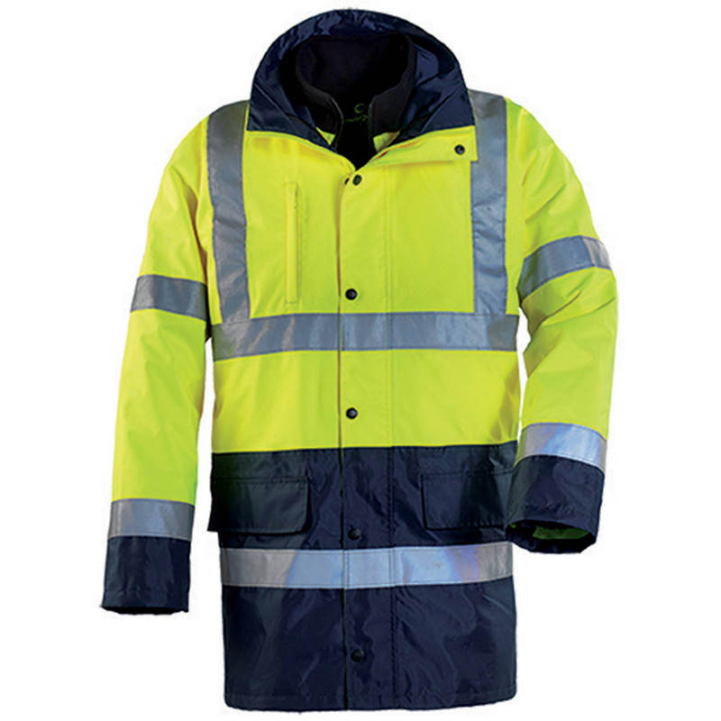 HIWAY HI-VIZ Parka de travail haute visibilité 4 en 1 jaune marine HIWAY HI-VIZ Parka de travail haute visibilité 4 en 1 jaune marine