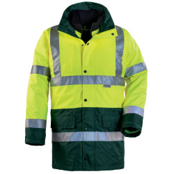 HIWAY HI-VIZ Parka de travail haute visibilité 4 en 1 jaune vert