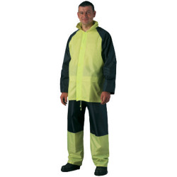 Ensemble de pluie polyamide souple et imperméable haute visibilité jaune