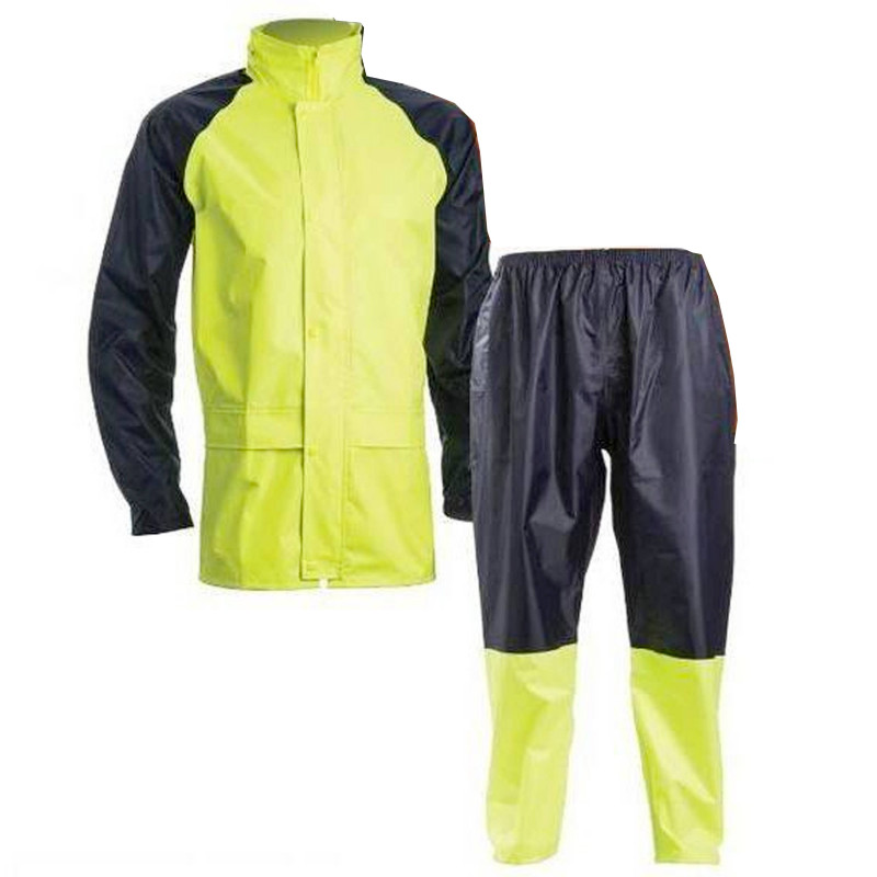 Ensemble de pluie polyamide souple et imperméable haute visibilité jaune