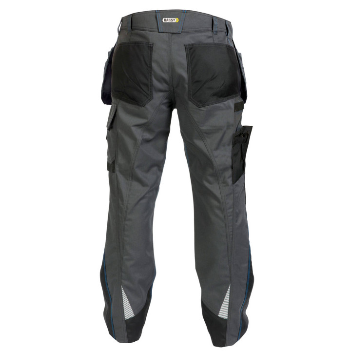 MAGNETIC Pantalon bicolore polycoton multipoches gris noir